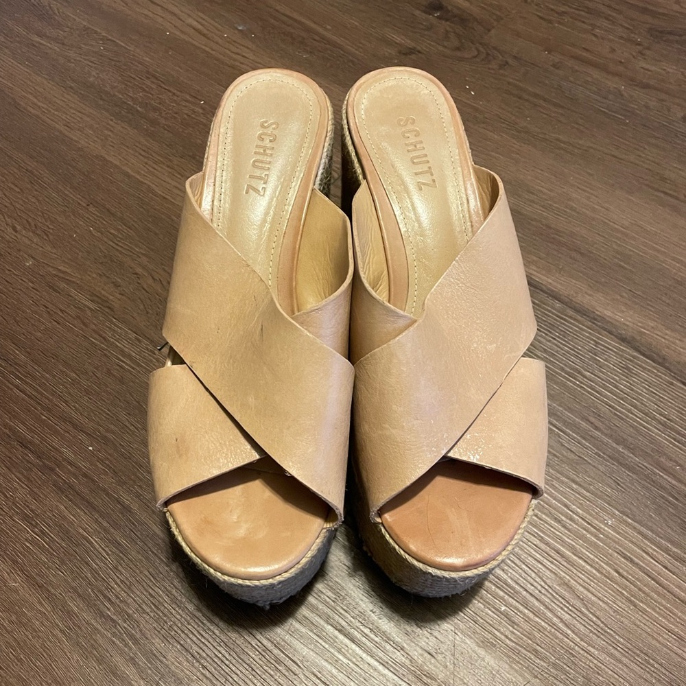 Schutz platform wedge sandals